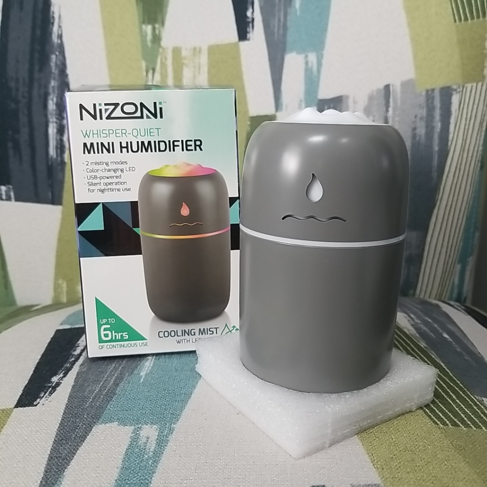 NIZONI Whisper Quiet Mini HUMIDIFIER - 2 Misting Modes - Up to 6 Hours Use - USB